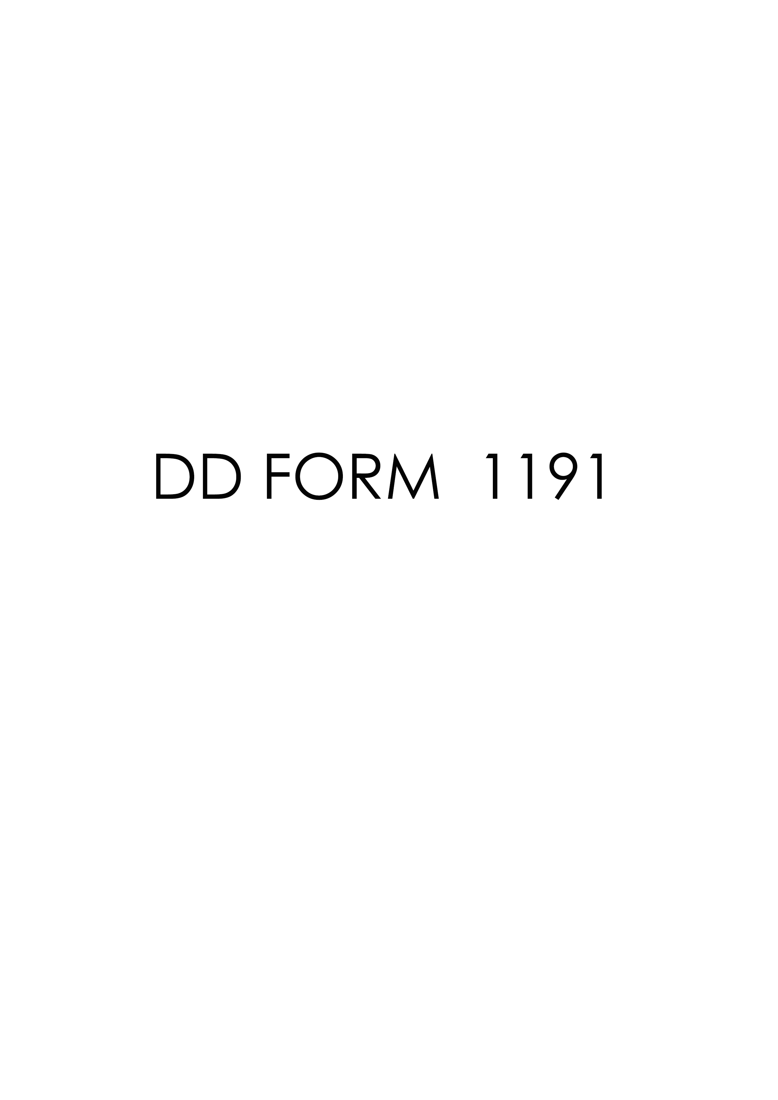 Download dd Form 1191