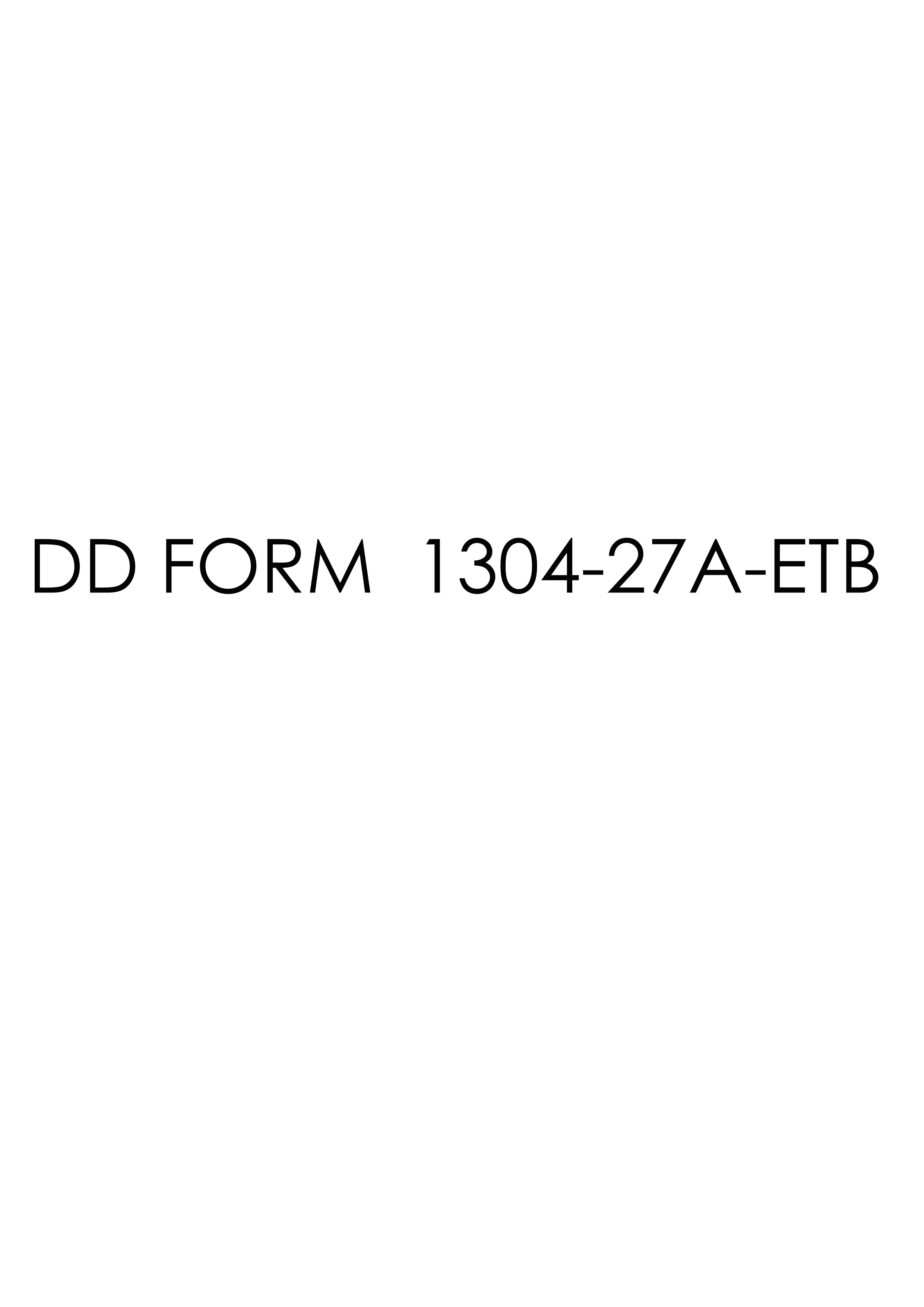 Download dd Form 1304-27A-ETB