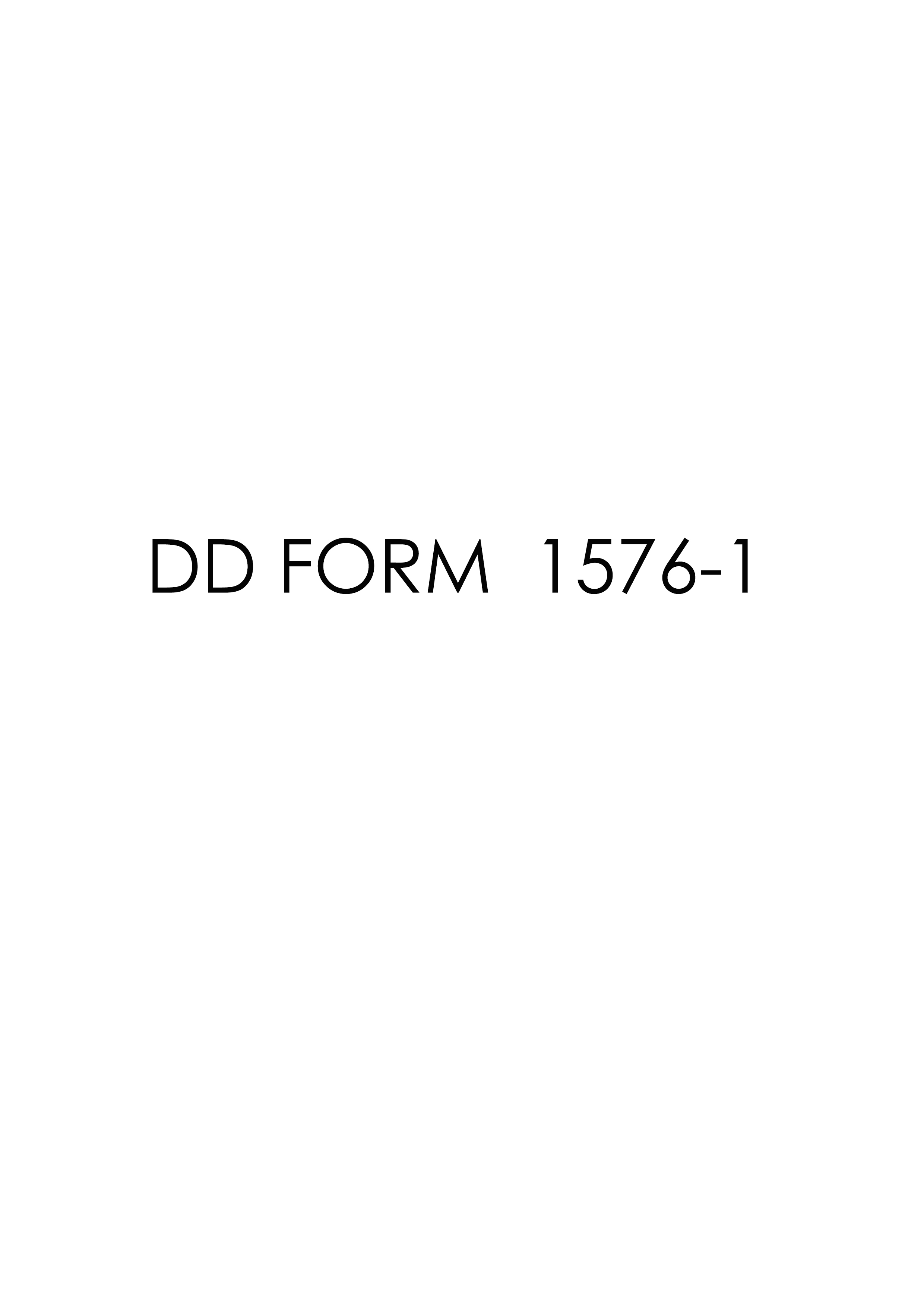 Download dd Form 1576-1