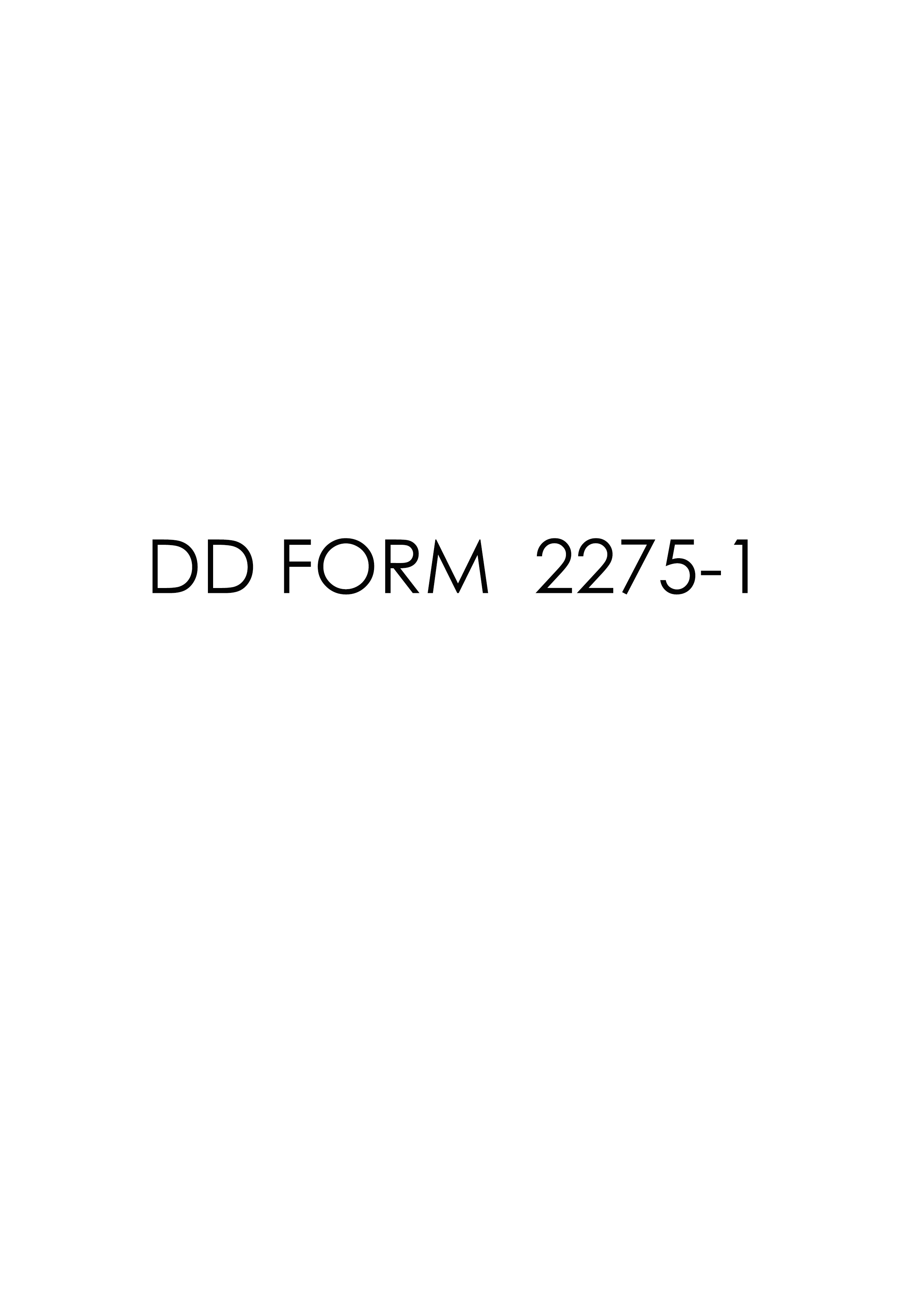 Download dd Form 2275-1