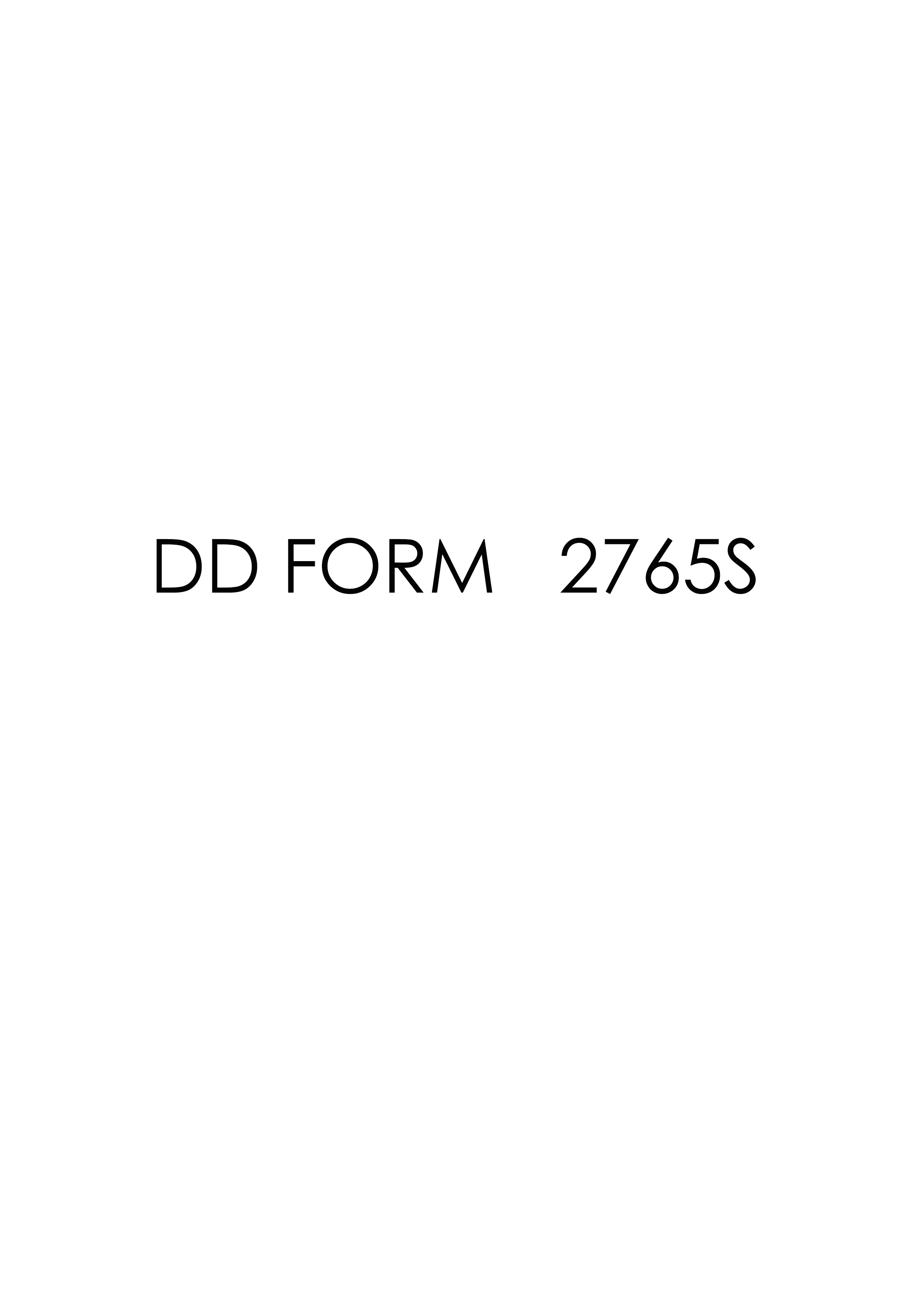 Download dd Form 2765S