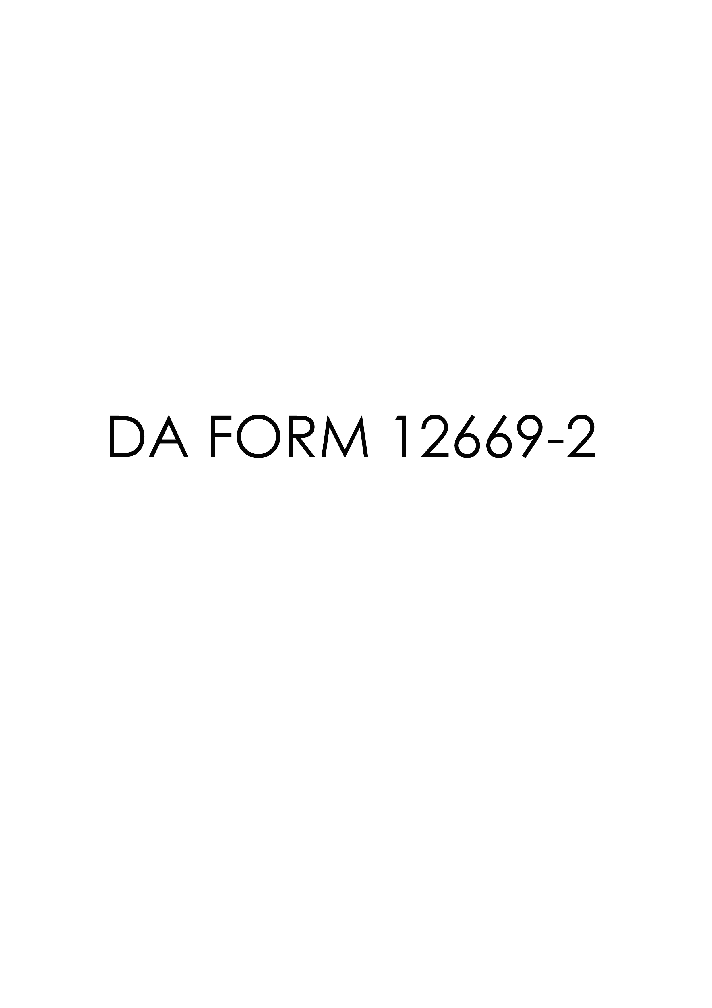 DA Form 12669-2 form preview
