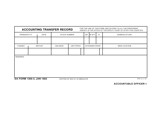 DA Form 1300-3 form preview