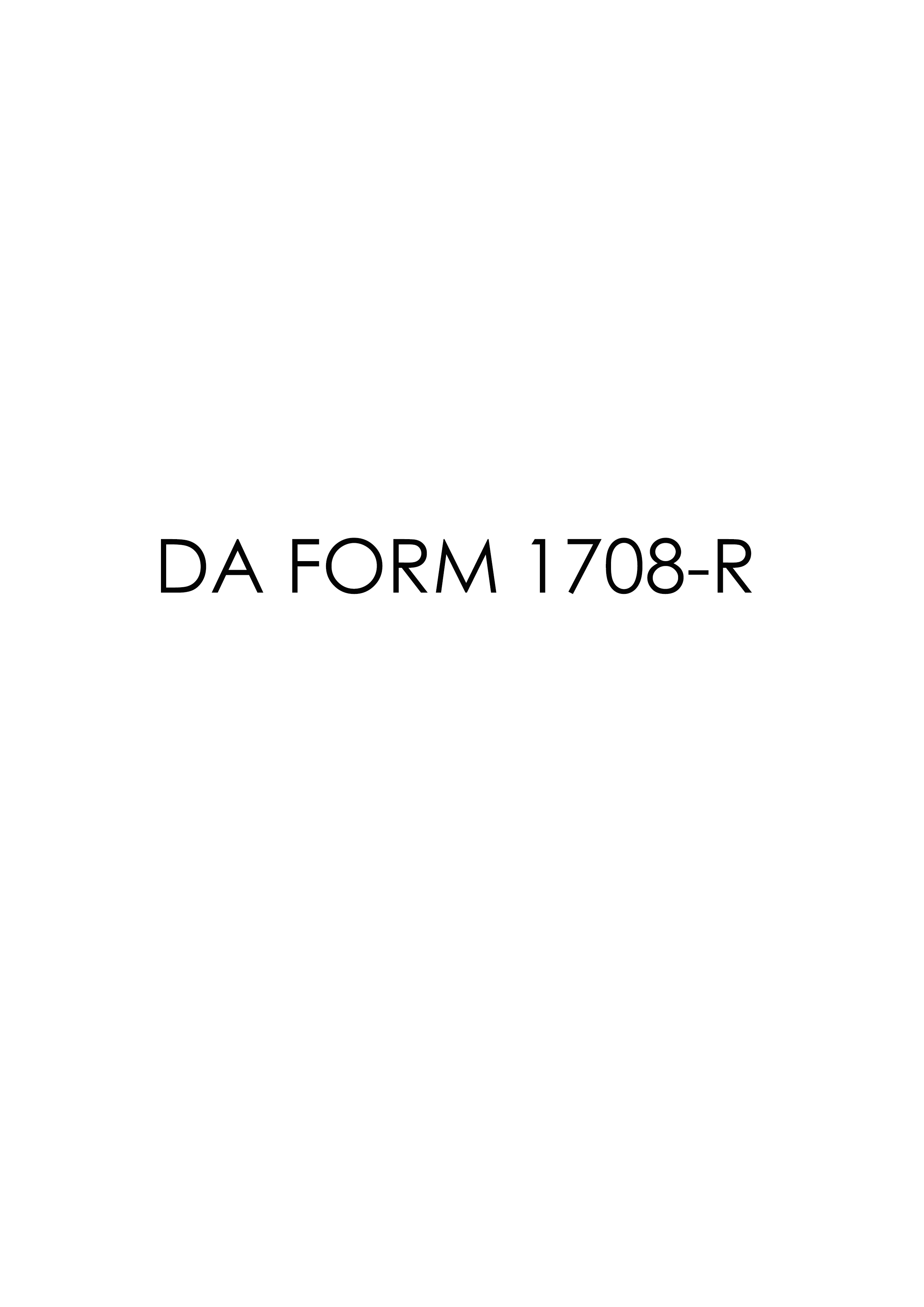 DA Form 1708-R form preview