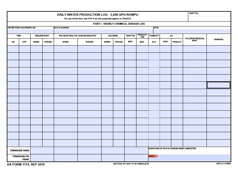 DA Form 1713 form preview