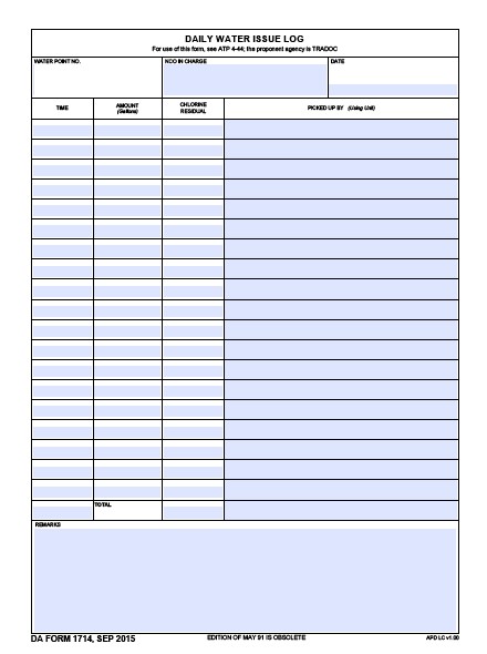 DA Form 1714 form preview