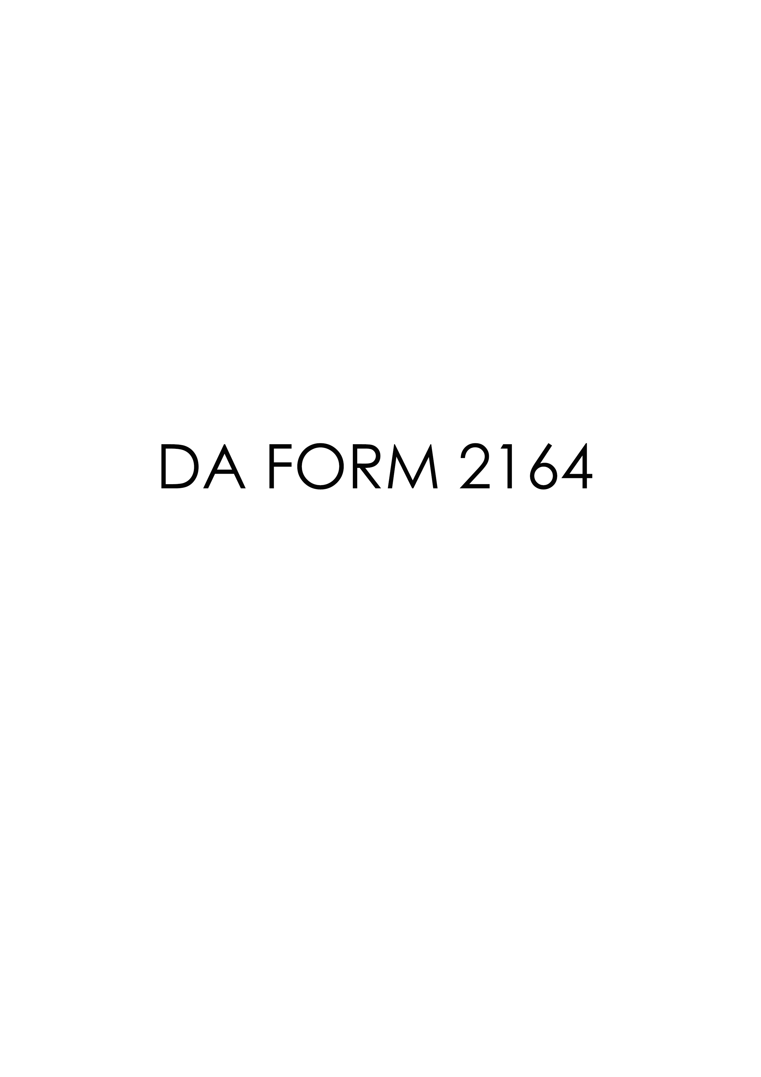 DA Form 2164 form preview