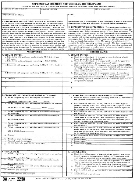 DA Form 2258 form preview