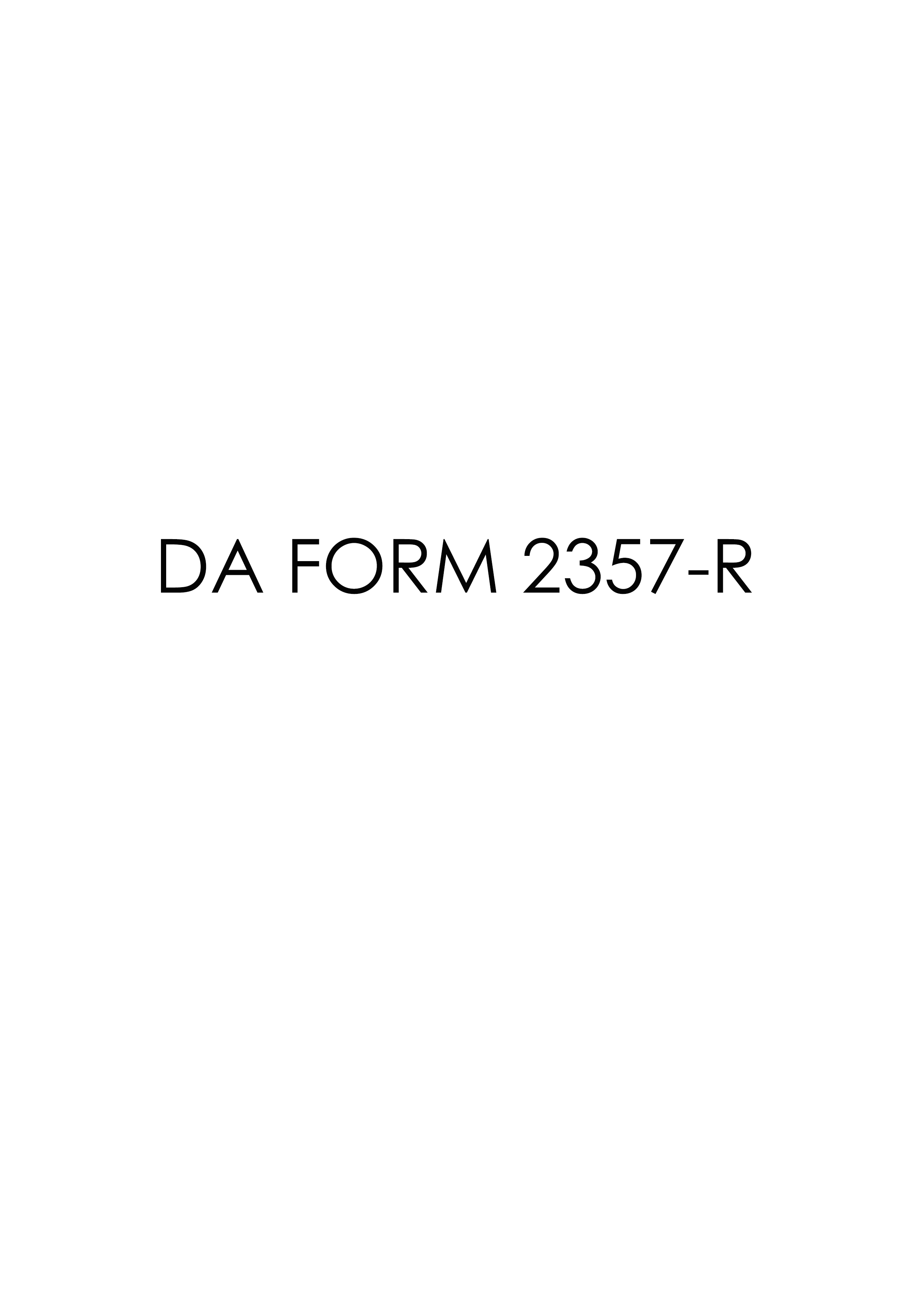 DA Form 2357-R form preview