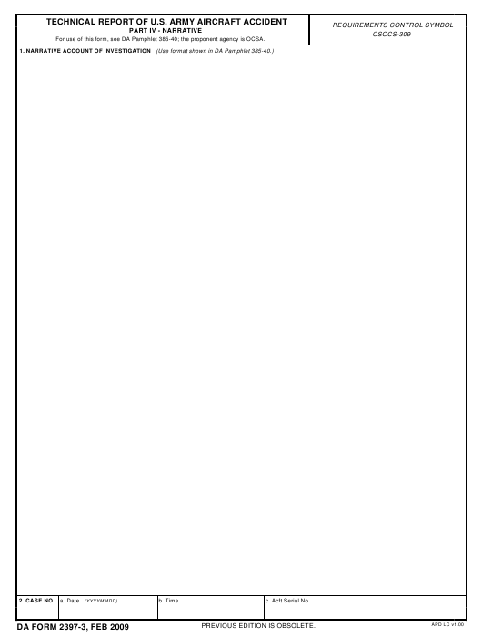 DA Form 2397-3 form preview