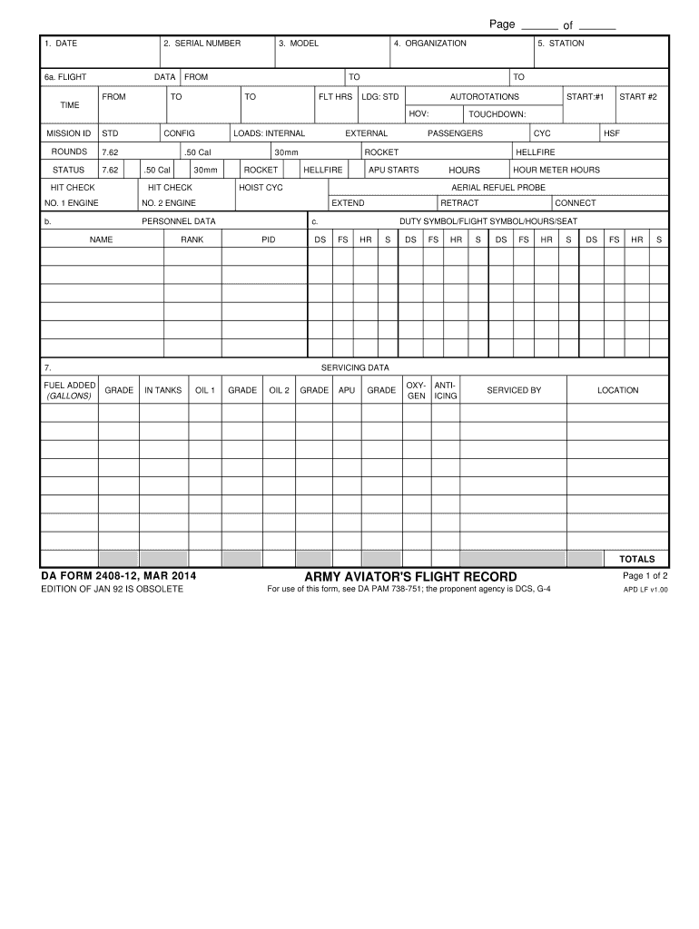 DA Form 2408-12 form preview