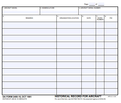DA Form 2408-15 form preview