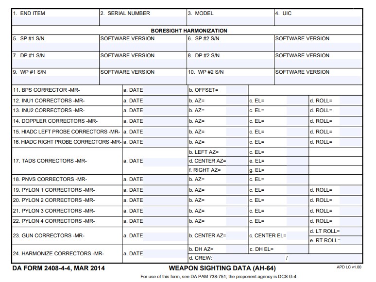 DA Form 2408-4-4 form preview