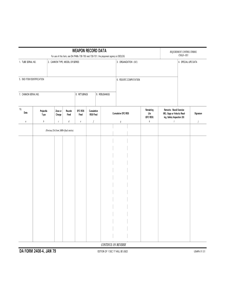 DA Form 2408-4 form preview