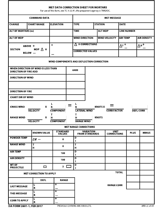 DA Form 2600 form preview