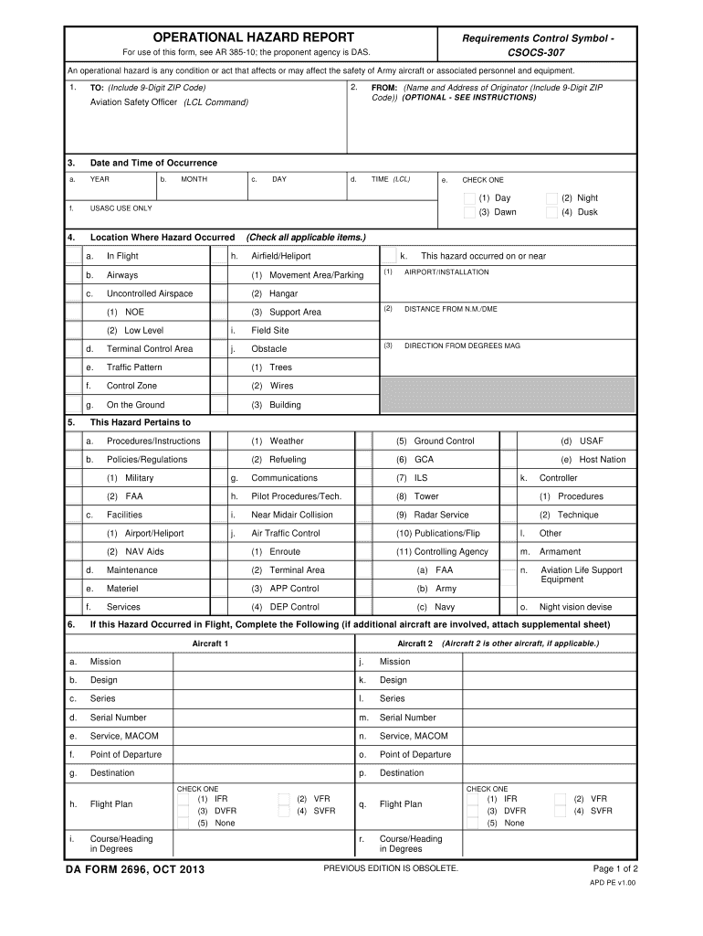 DA Form 2696 form preview