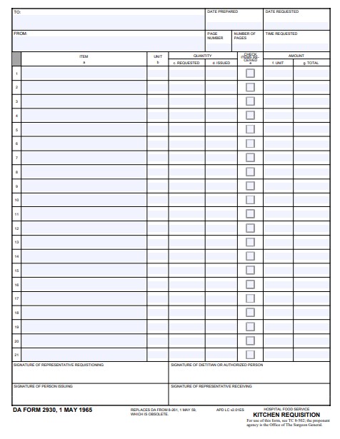 DA Form 2930 form preview