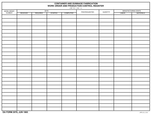DA Form 2979 form preview