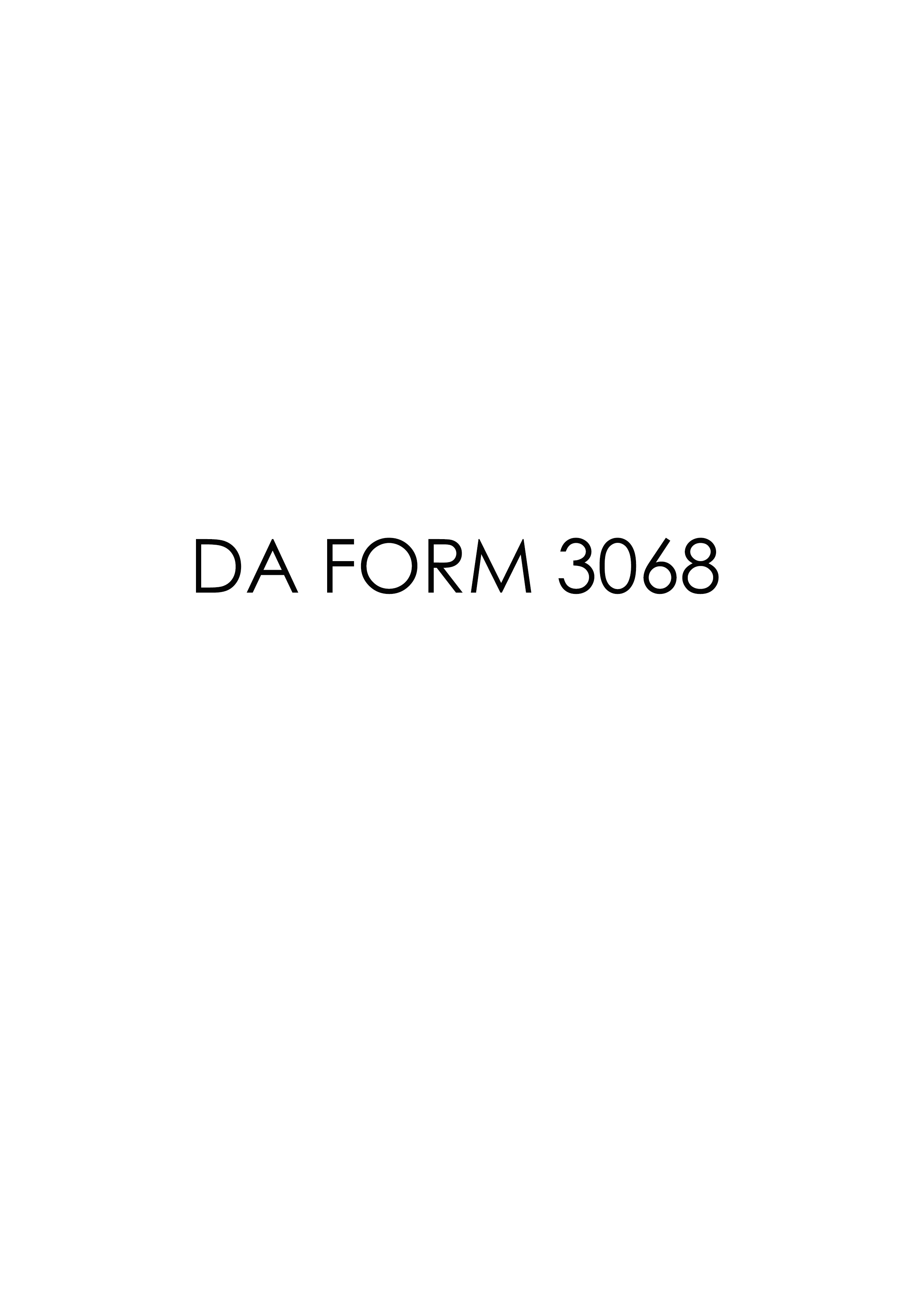 DA Form 3068 form preview