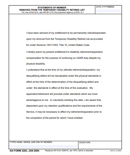 DA Form 3283 form preview
