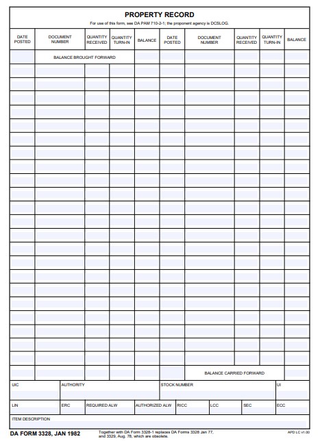 DA Form 3328 form preview