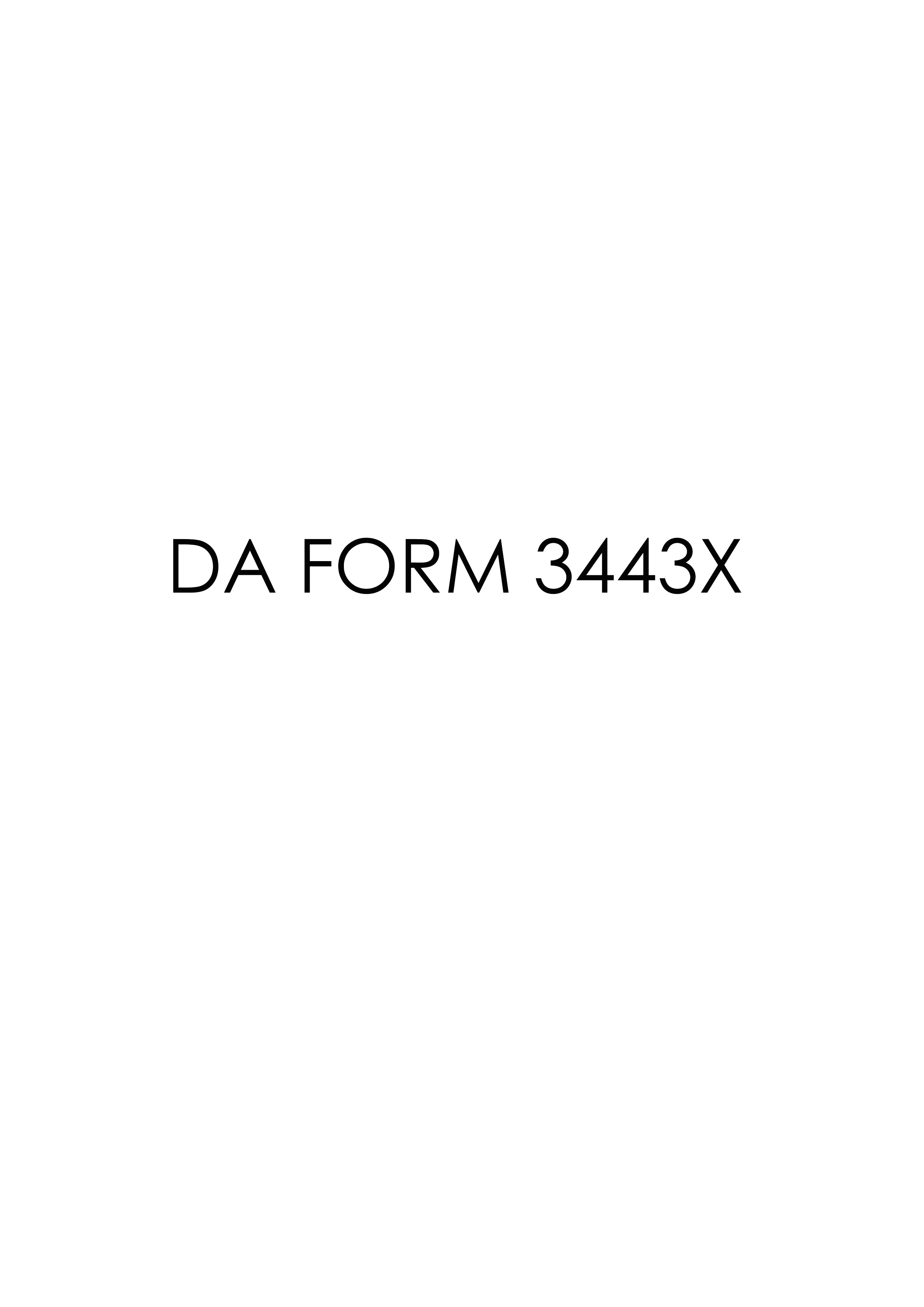 DA Form 3443X form preview
