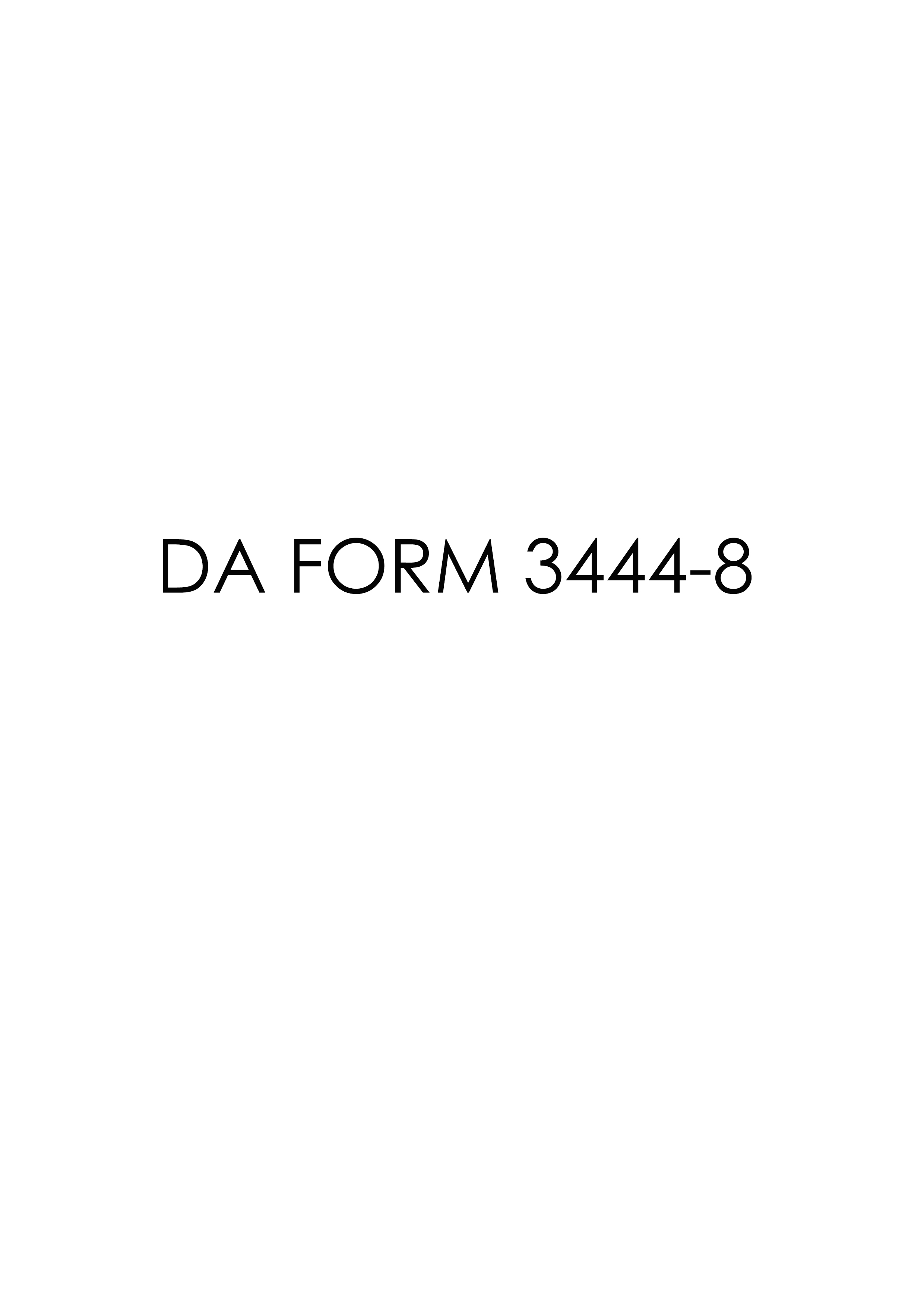 DA Form 3444-8 form preview