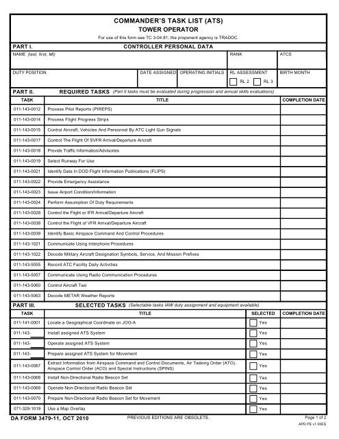 DA Form 3479-11 form preview