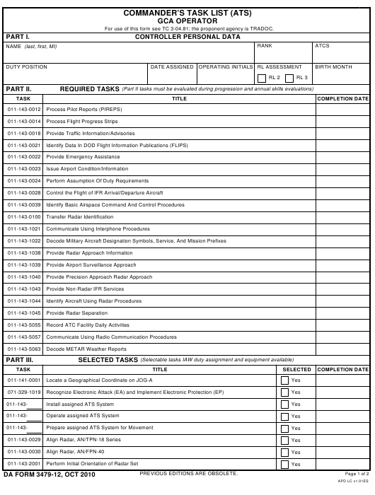 DA Form 3479-12 form preview