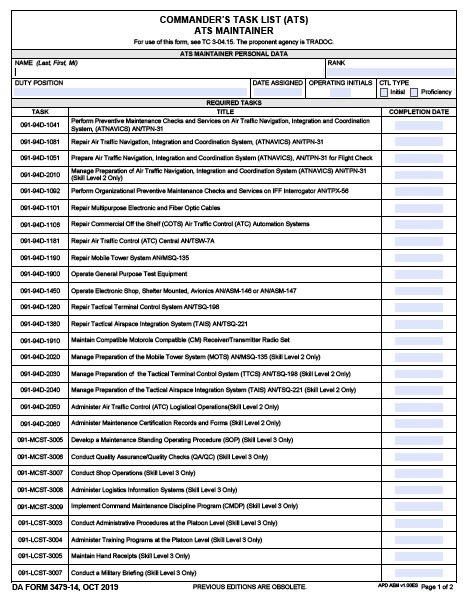 DA Form 3479-14 form preview