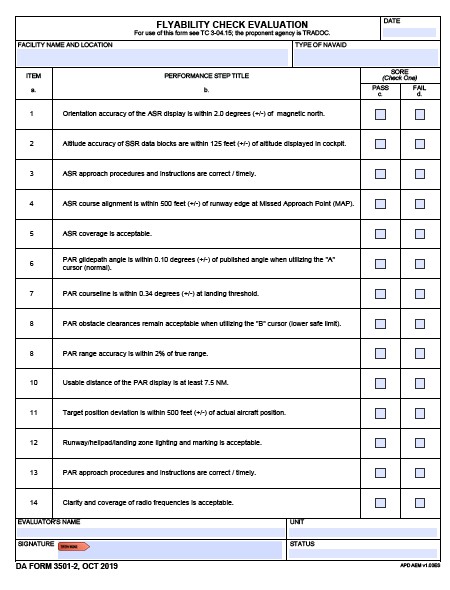 DA Form 3501-2 form preview