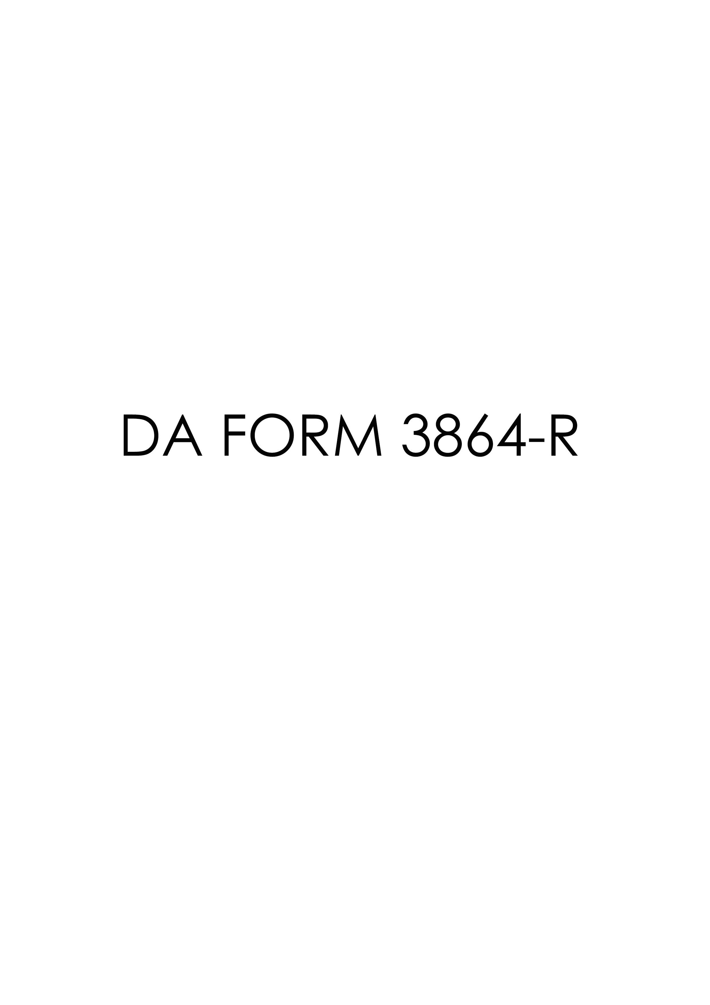 DA Form 3864-R form preview