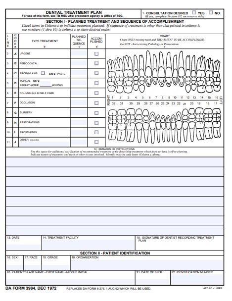 DA Form 3984 form preview