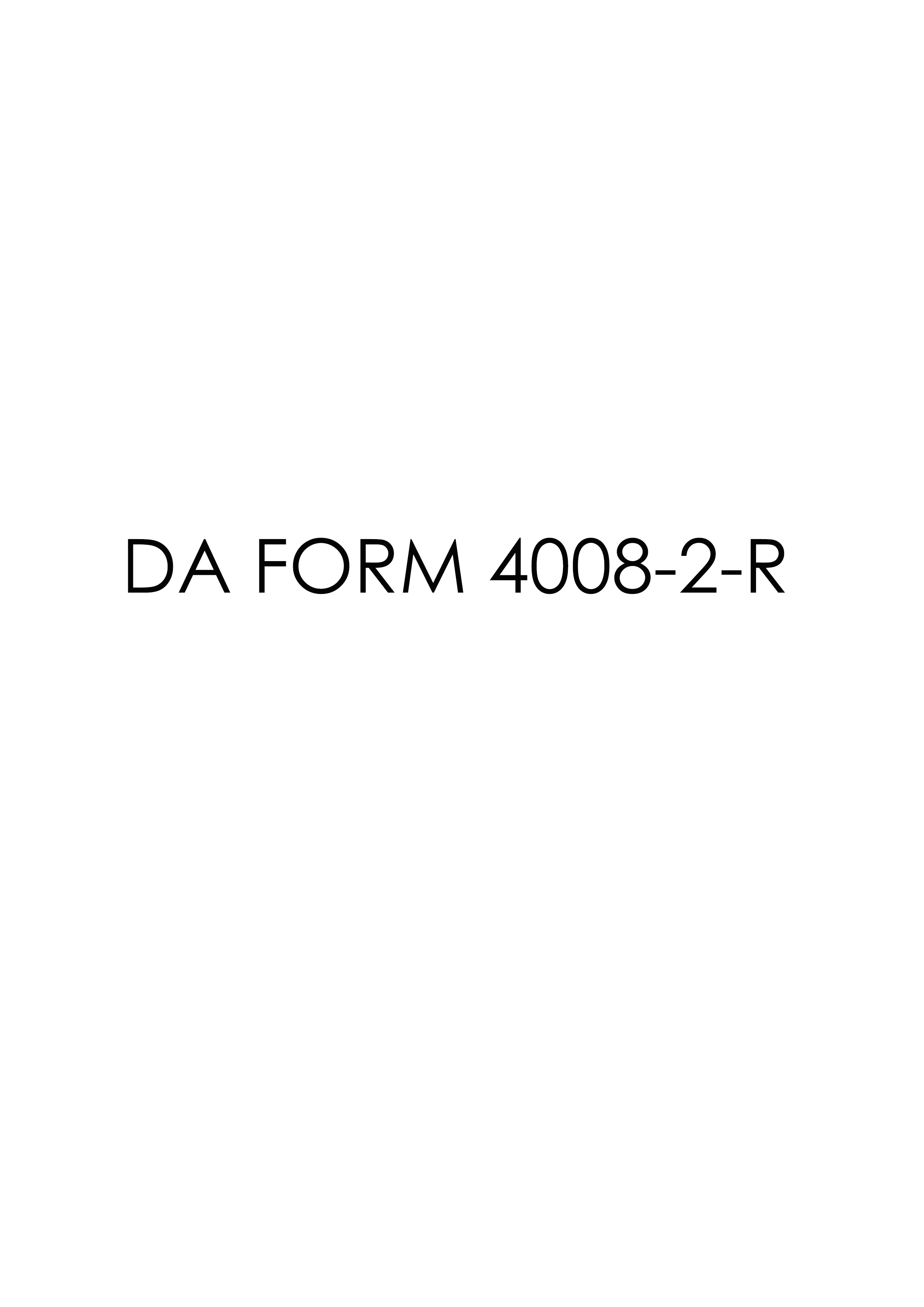 DA Form 4008-2-R form preview