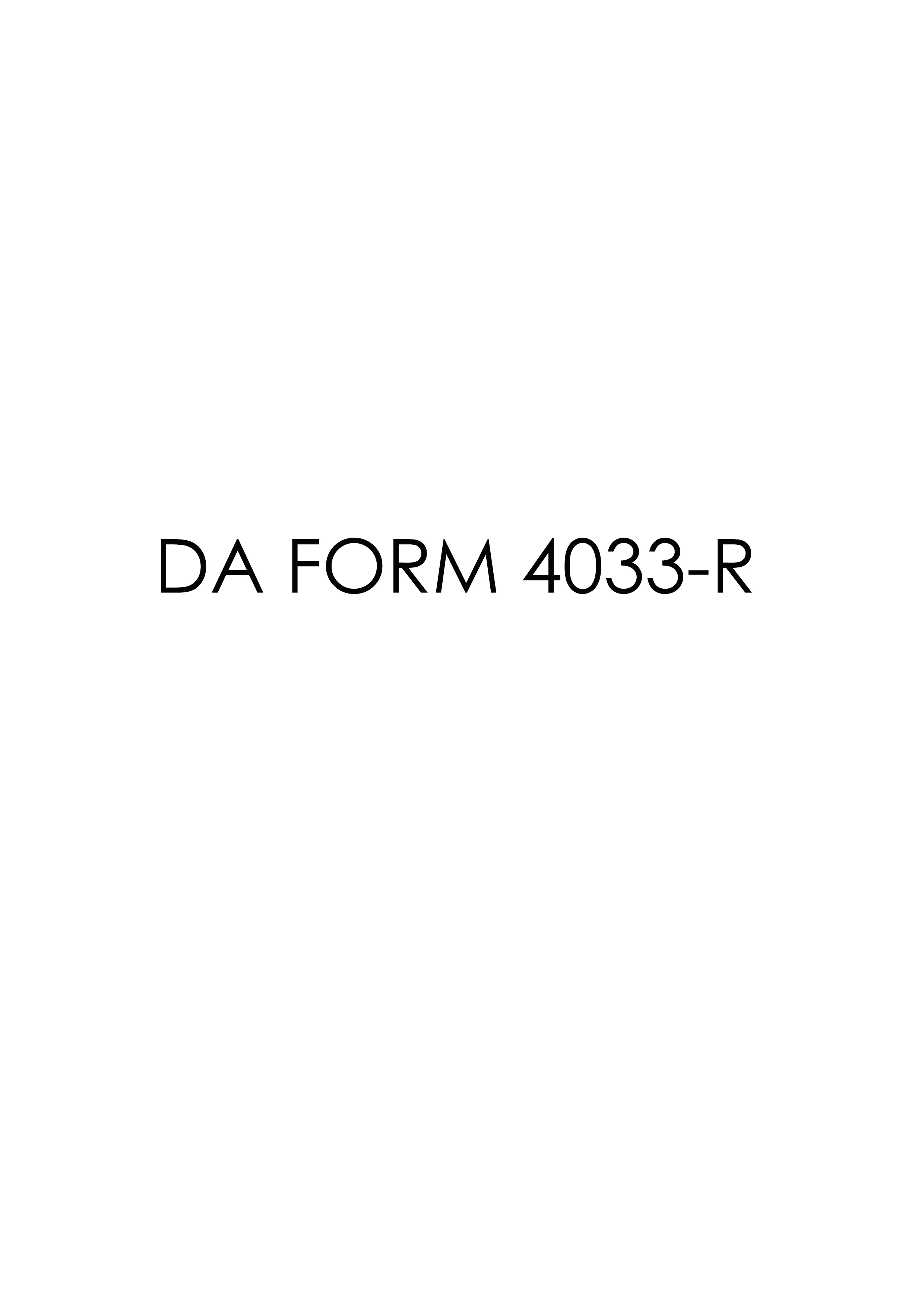 DA Form 4033-R form preview