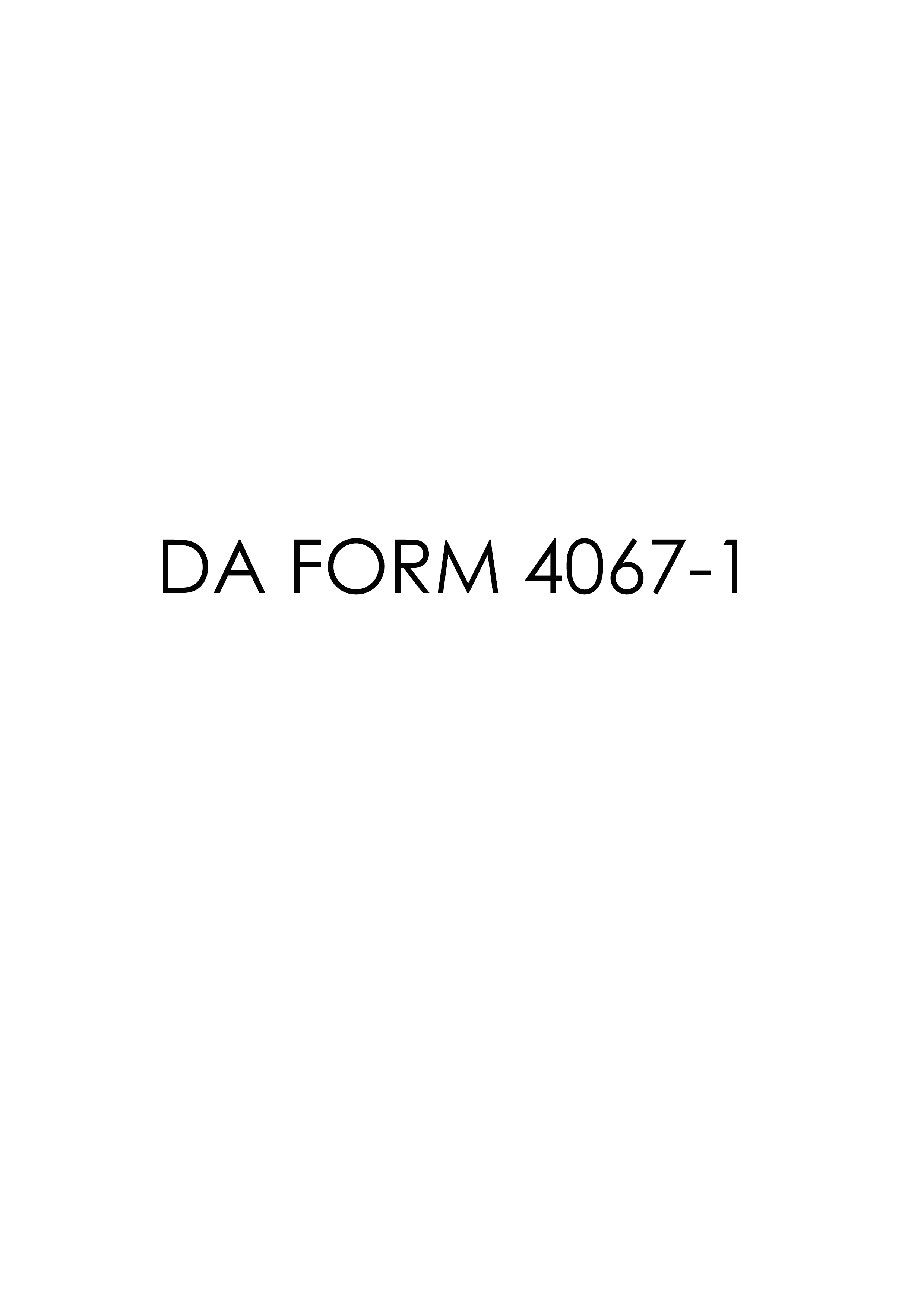 DA Form 4067-1 form preview