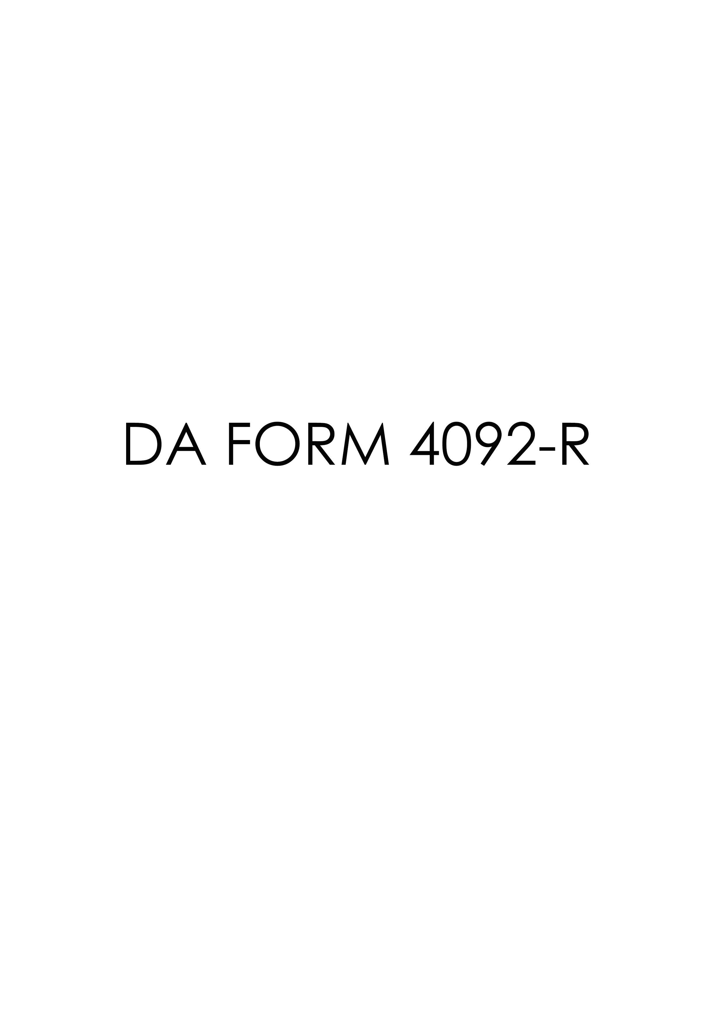 DA Form 4092-R form preview