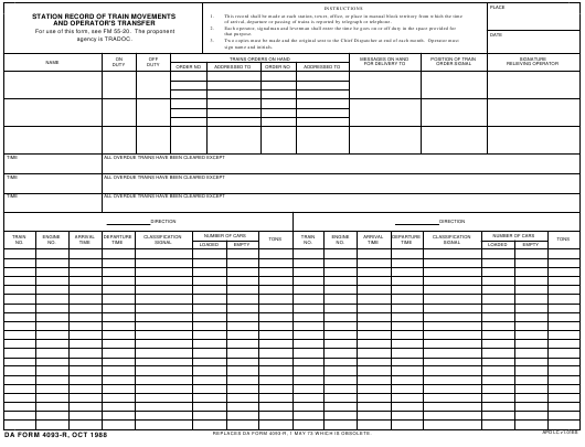 DA Form 4093-R form preview