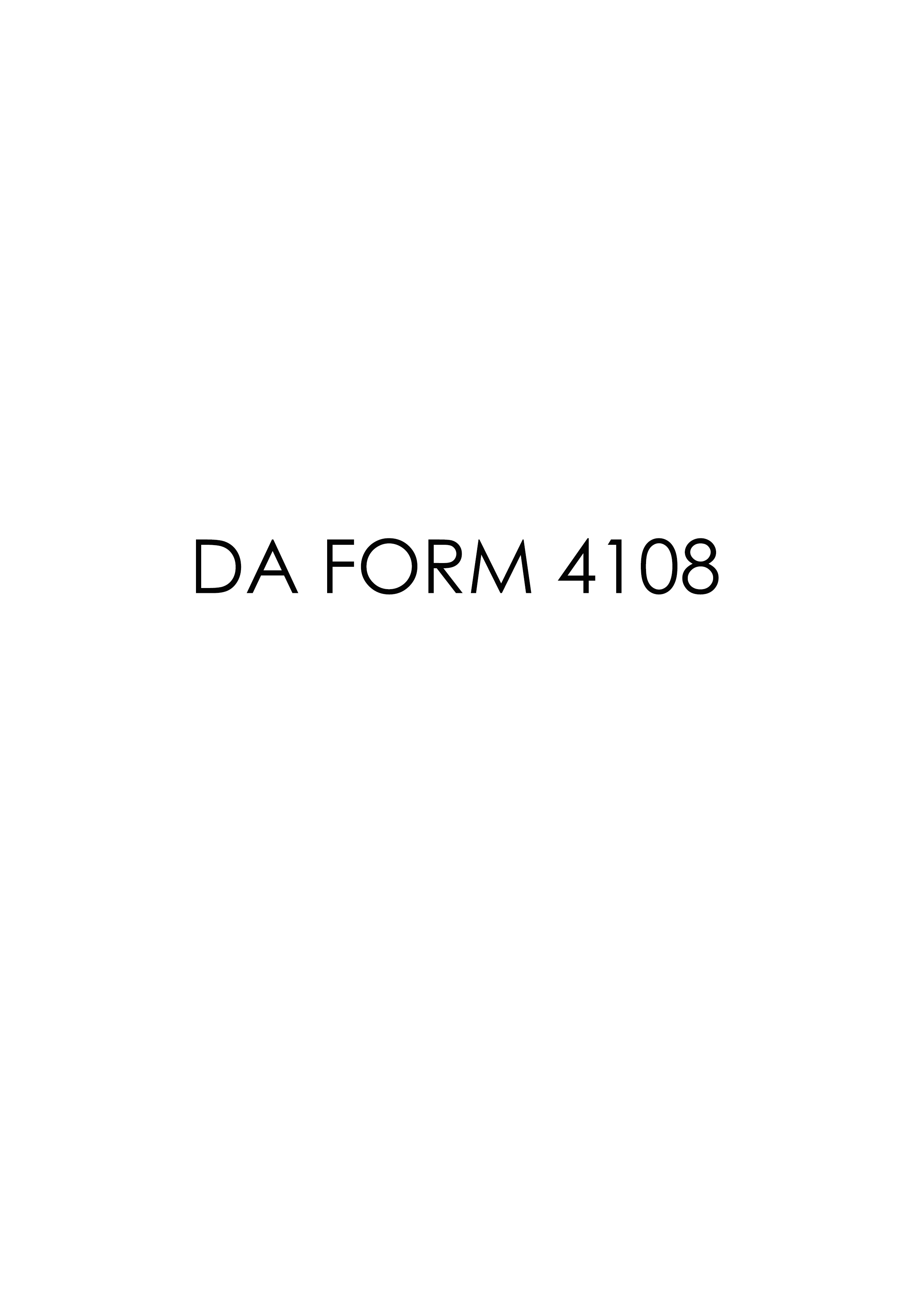 DA Form 4108 form preview