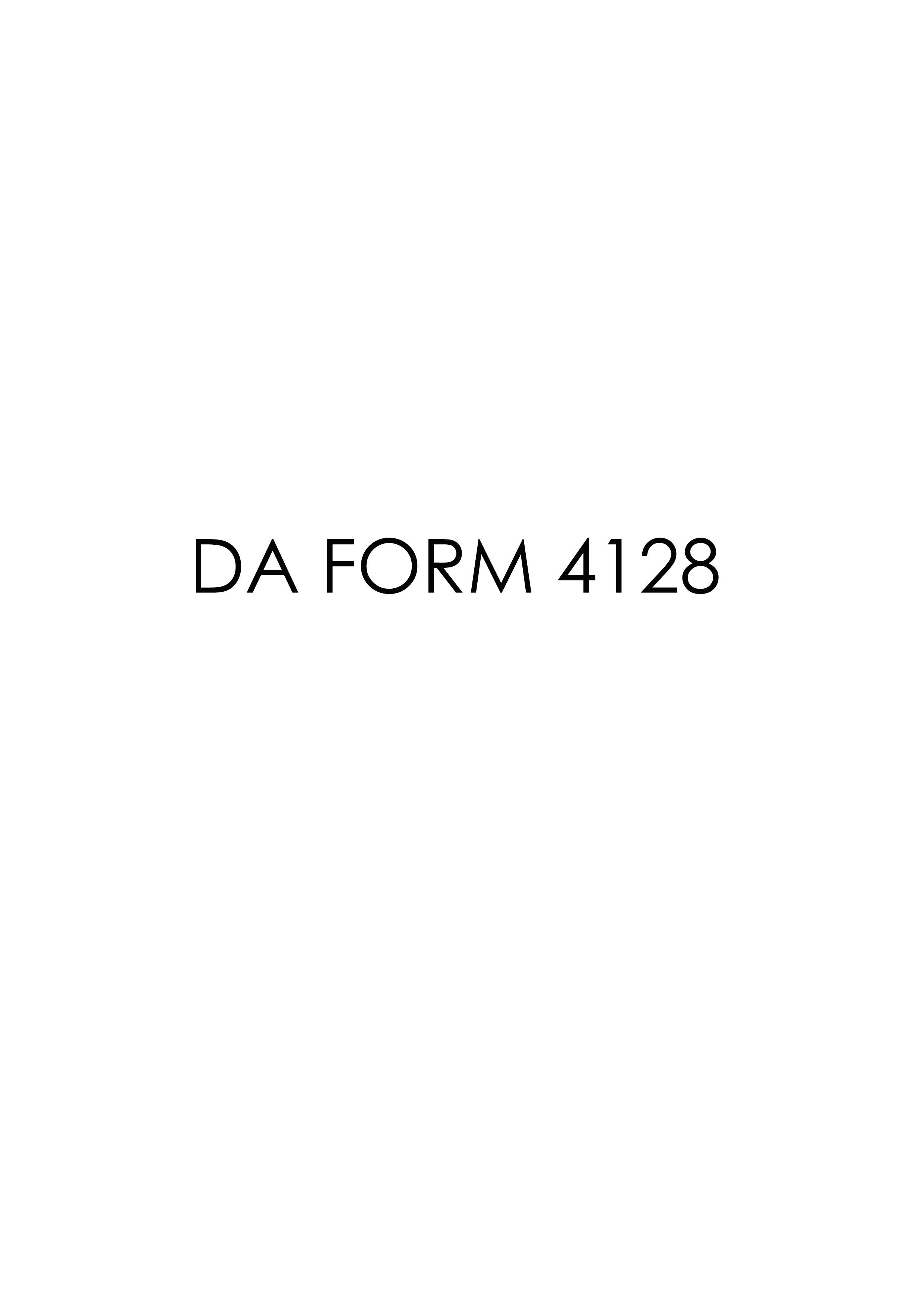 DA Form 4128 form preview