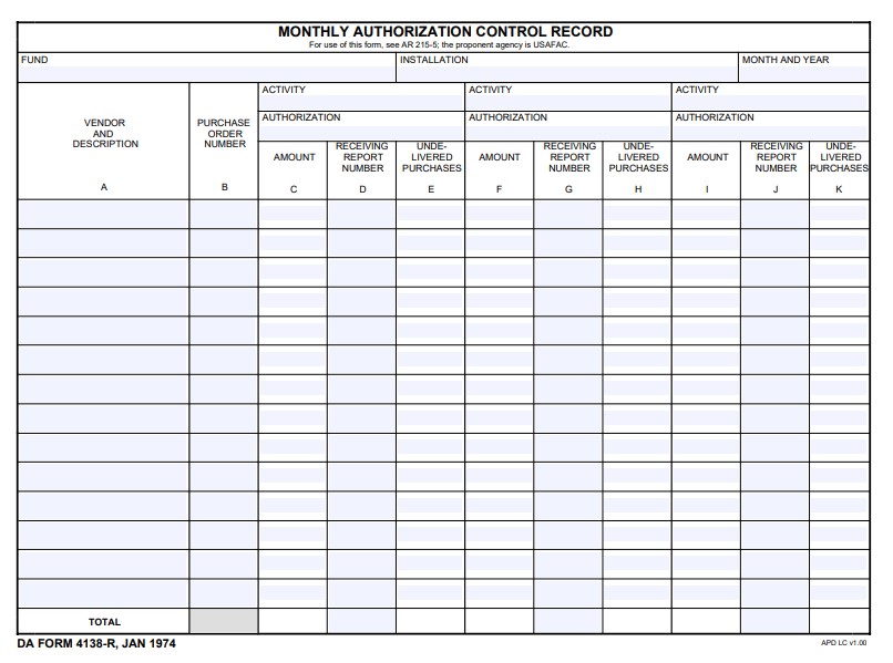 DA Form 4138-R form preview