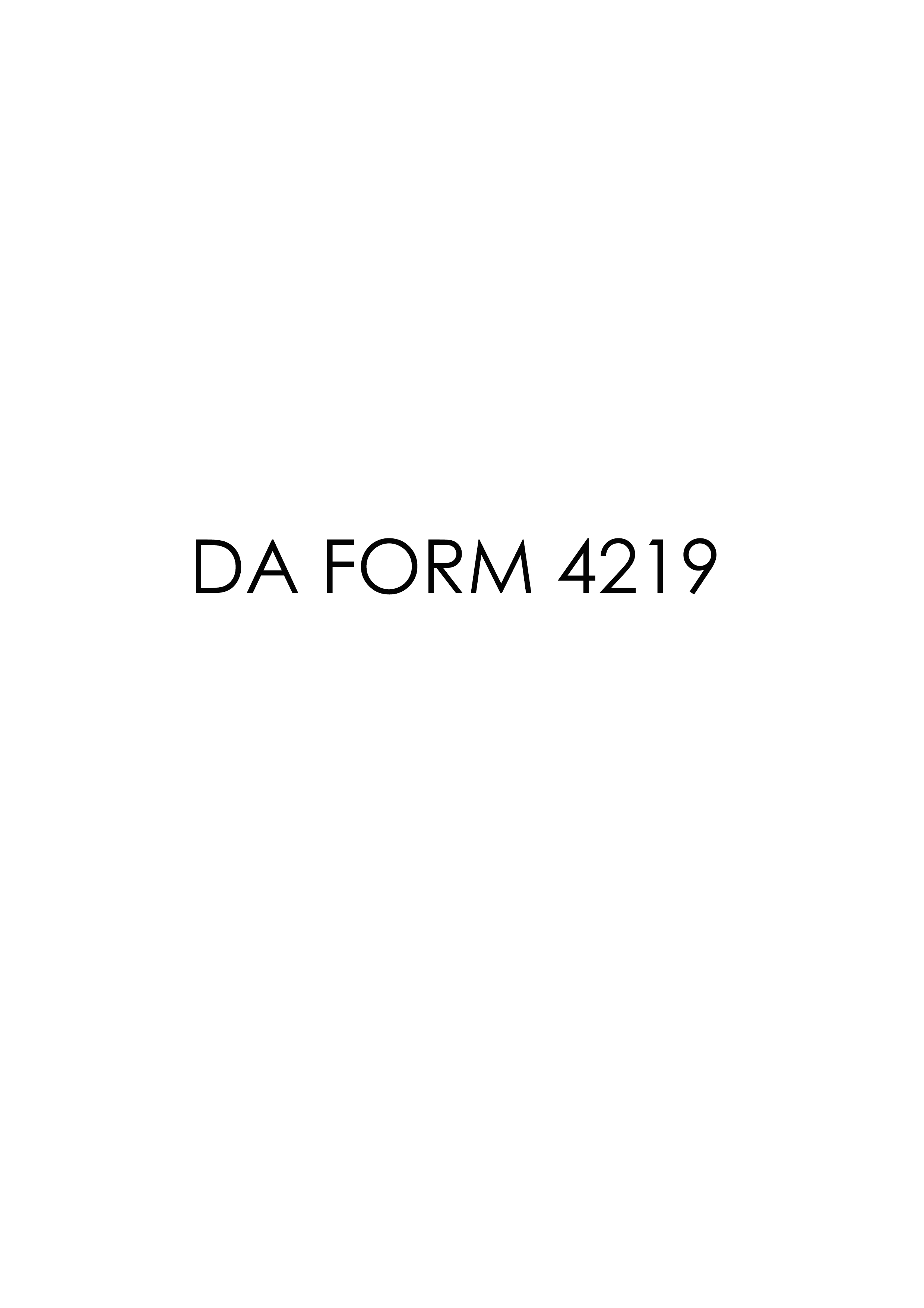 DA Form 4219 form preview