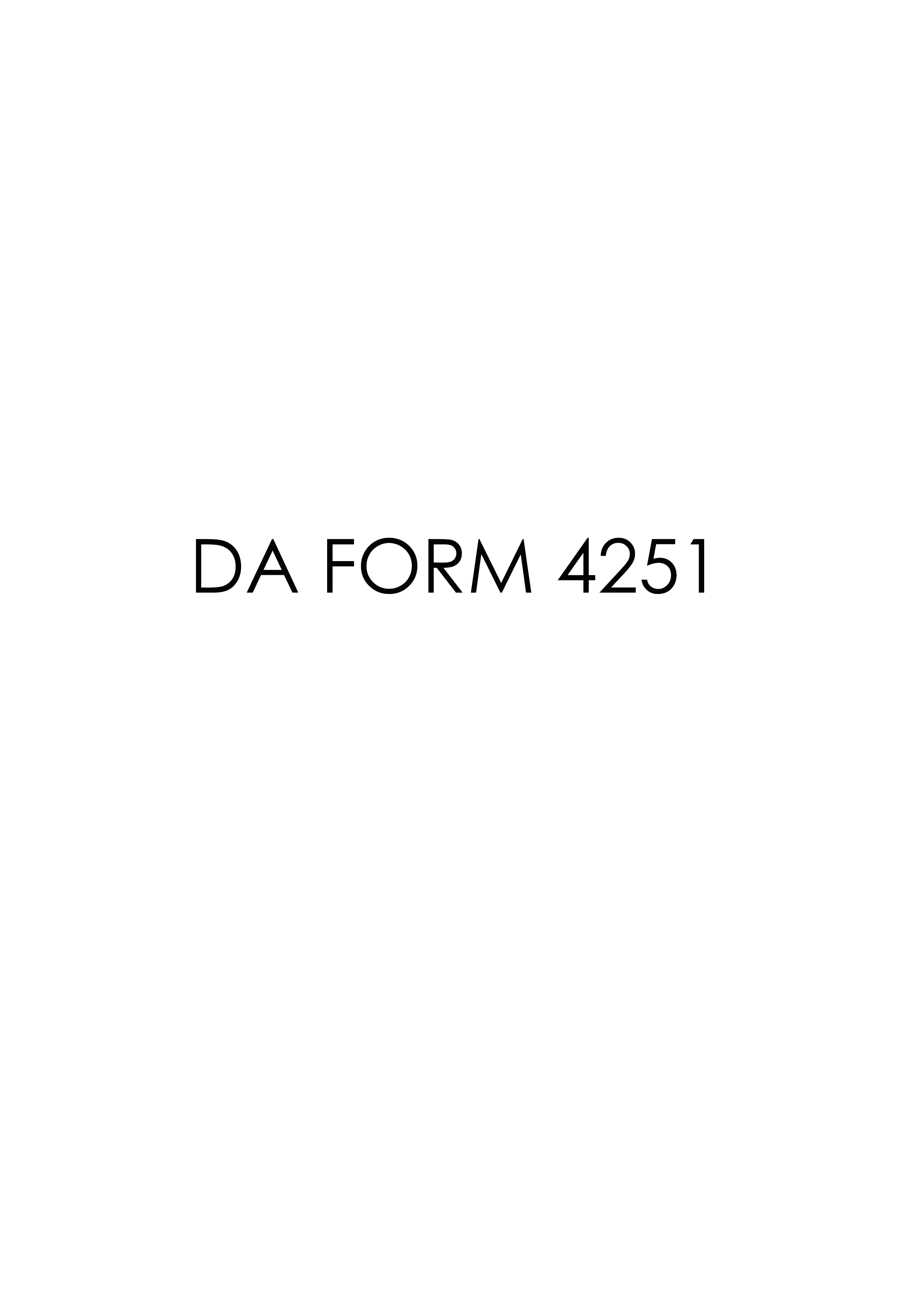DA Form 4251 form preview