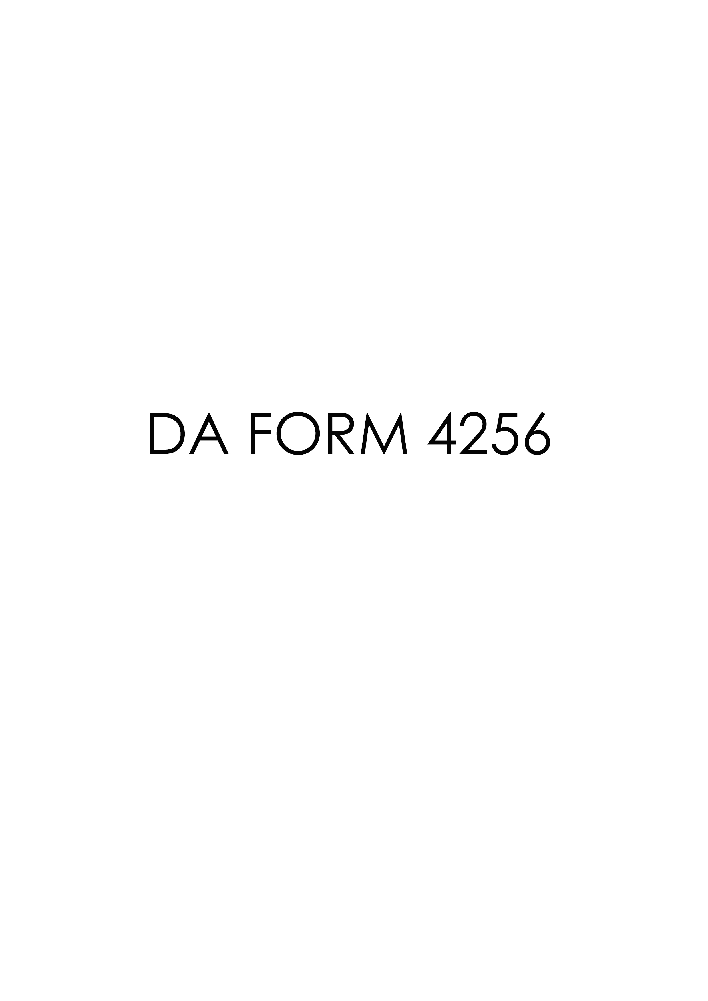 DA Form 4256 form preview