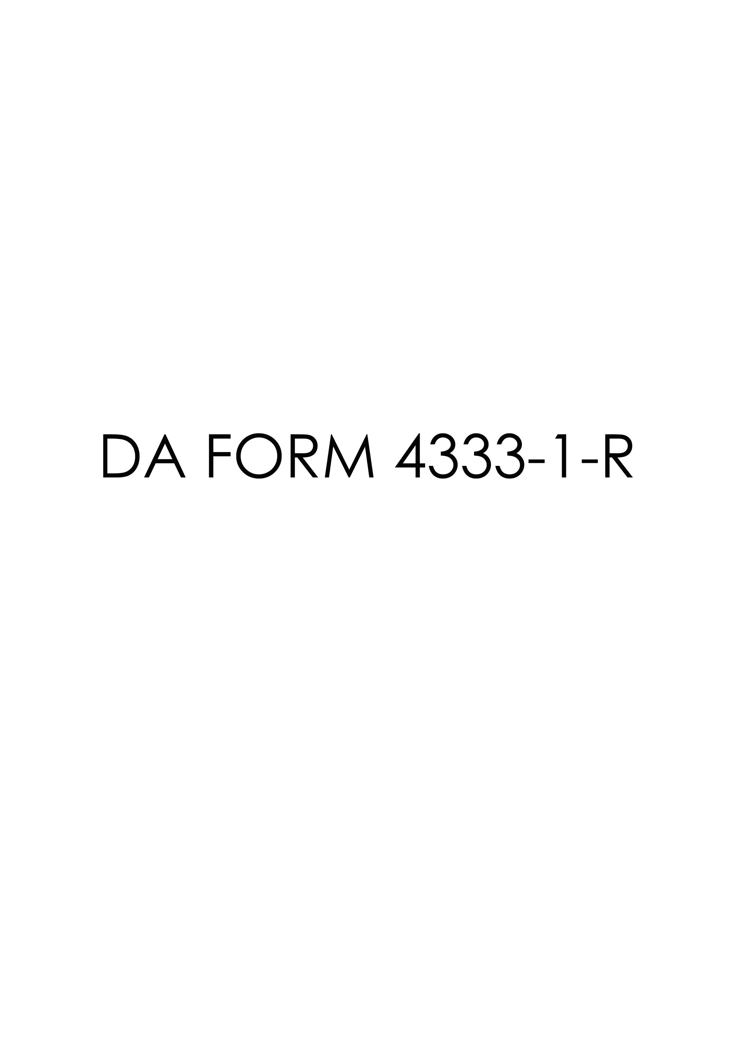 DA Form 4333-1-R form preview