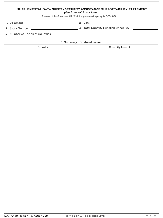 DA Form 4372-1-R form preview
