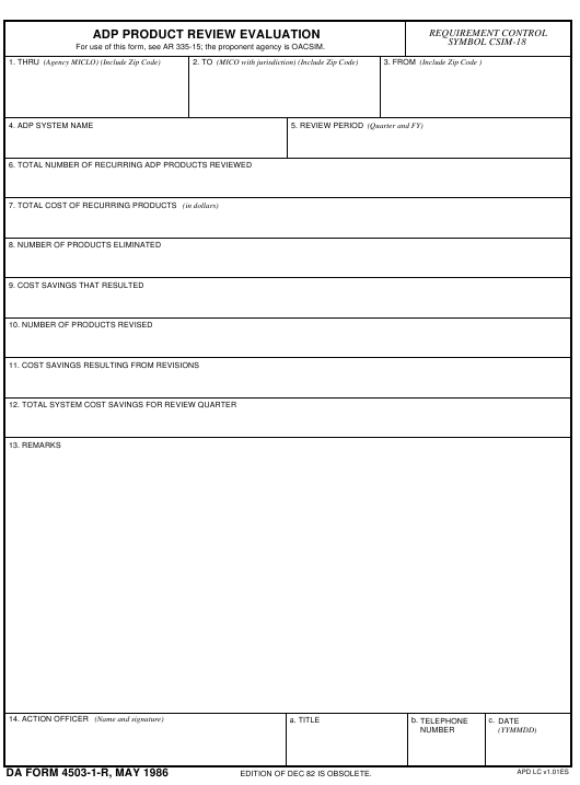 DA Form 4503-1-R form preview