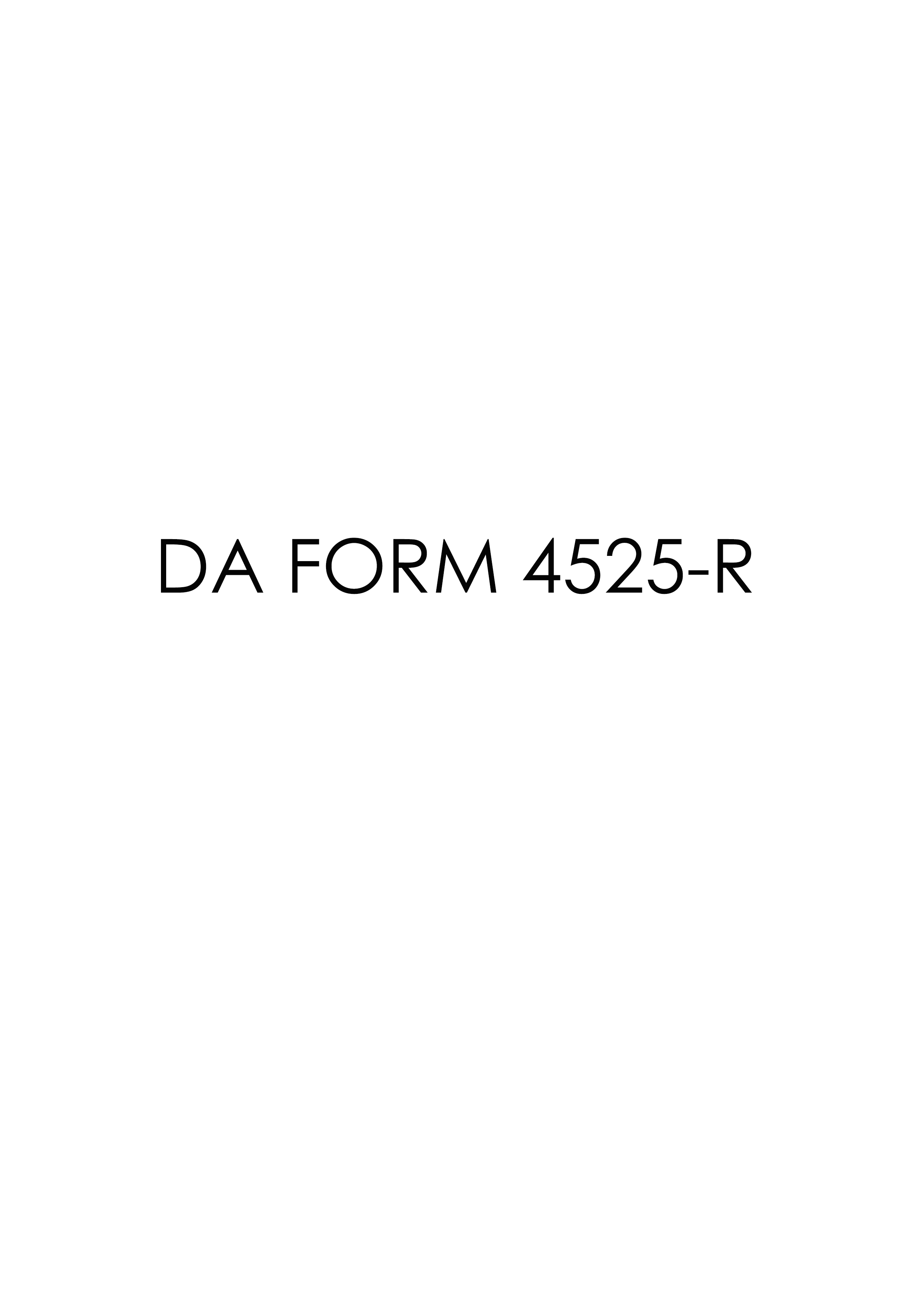 DA Form 4525-R form preview