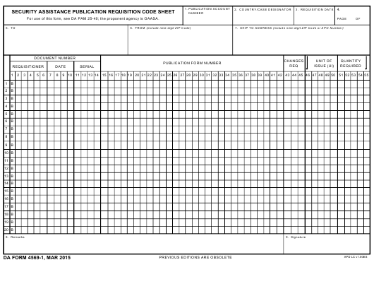 DA Form 4569-1 form preview