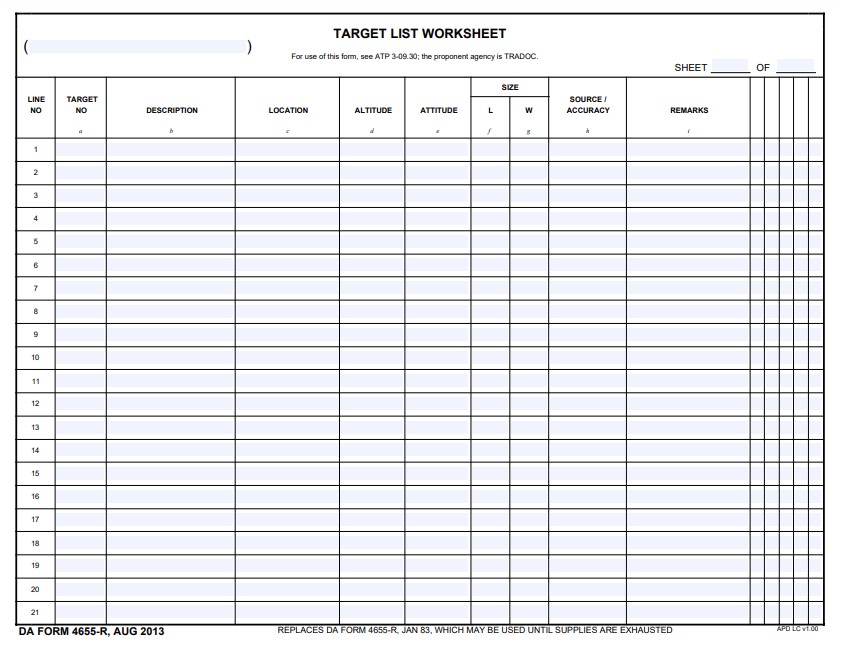 DA Form 4655-R form preview